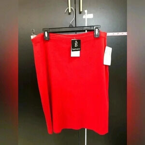 G Knitwear mid length red skirt - elastic waist Size XL